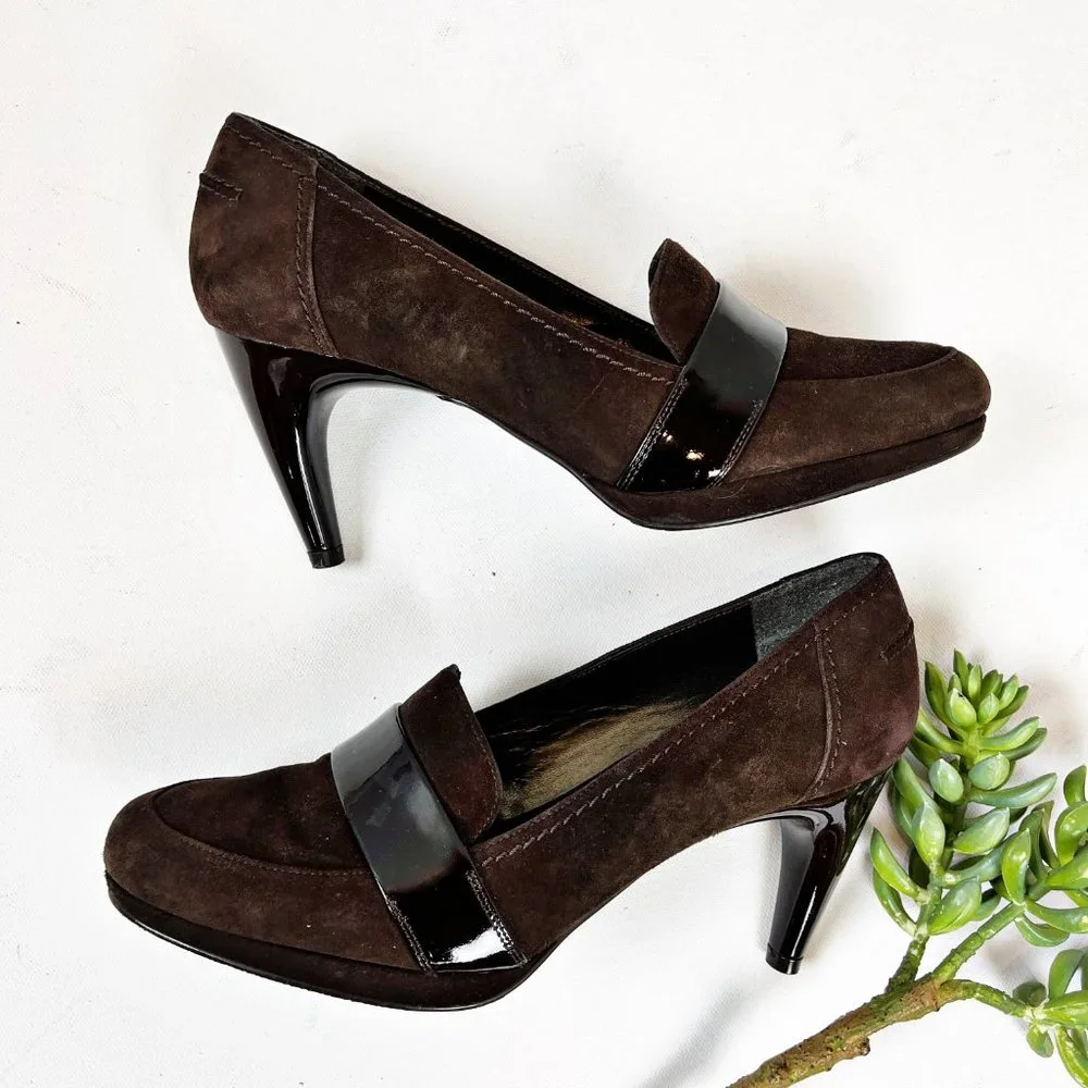 Stuart Weitzman Suede Loafer Pumps 7.5 - Picture 4 of 6